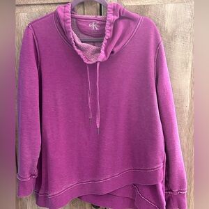BOGO Calvin Klein XXL purple funnel neck layered thermal sweatshirt